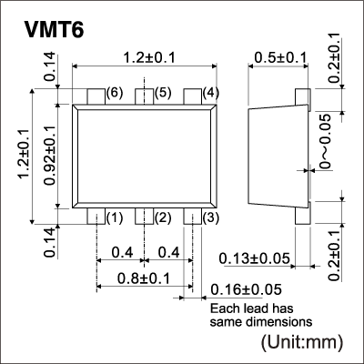 Vt6m1 20v Nch Pch Small Signal Mosfet Rohm Semiconductor Rohm Co Ltd